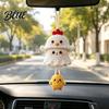 Holiday Party Favors Halloween Crochet Ghost Hanging Decoration Handmade Ornament for Car Cartoon Pendant Rearview Mirror Knit Yarn Decor
