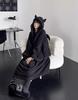Rayiisuy Pajama Thick Long Little Devil Perfect for Fall and Cold Weather Protection Women's Blanket, Fleece-Lined Loungewear, All-in-One, Sleeves,