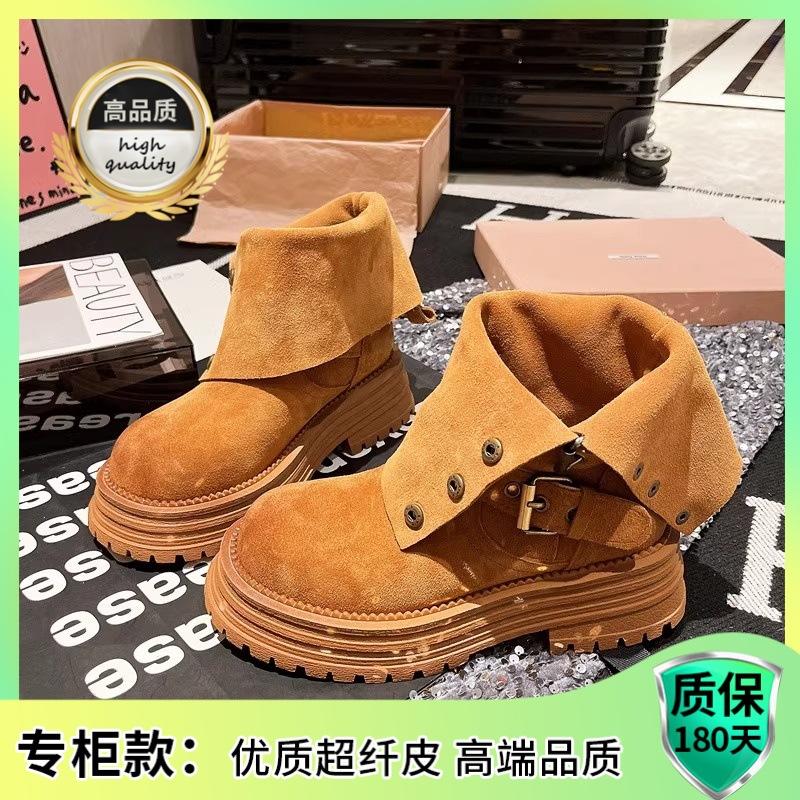 Martin boots women's matte lapel two wear belt buckle versatile western cowboy boots locomotive boots rhubarb boots platform women's shoes