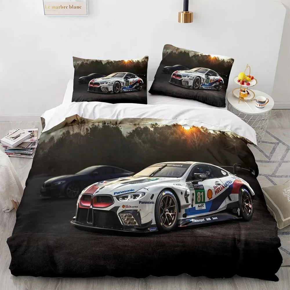 Speed Sports Car Speed Racing Car Comfortable Duvet Quilt Cover Pillowcase Bedding Set Children Bedroom Decoration Home Textile