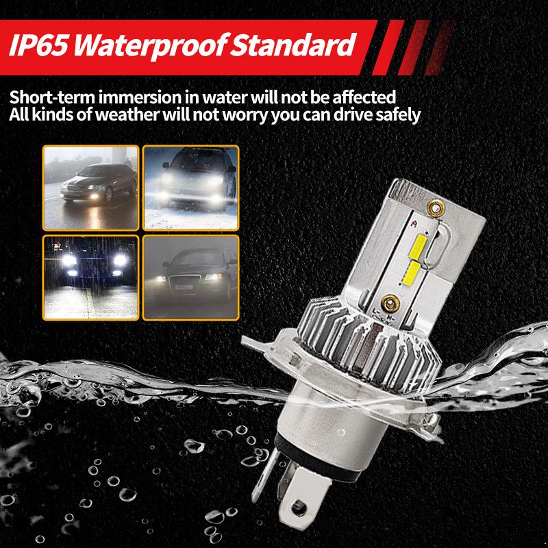 H4 BA20D LED Motorcycle Headlight 11-60V, 2000LM, 6500K, 1860 Chip.