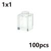 MOC Transparent Thick Building Blocks Figures 1x1 1x2 2x2 2x4 Dots Clear Brick Compatible Brand Educational Creative Toy for Kid