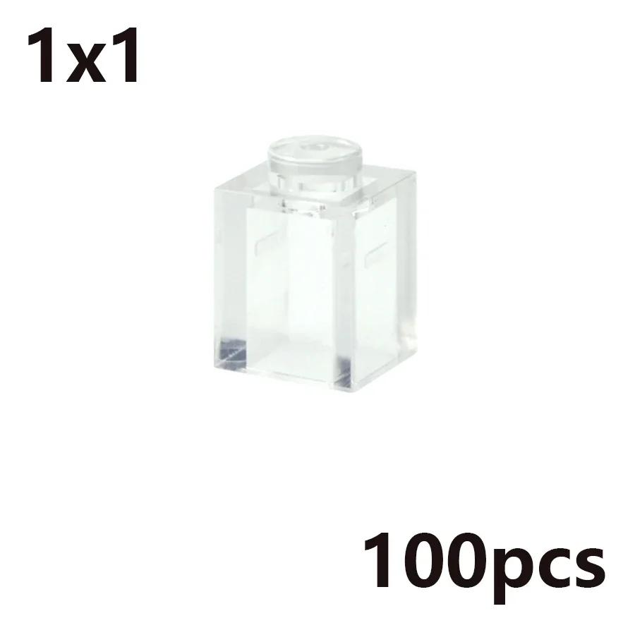 

MOC Transparent Thick Building Blocks Figures 1x1 1x2 2x2 2x4 Dots Clear Brick Compatible Brand Educational Creative Toy for Kid