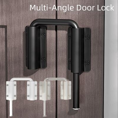 Security Aluminum Alloy Door Latch Lock Non Perforated Anti-Theft Gate Latch Anti Unisex 90/180 Degree Anti-theft Buckle Toilet