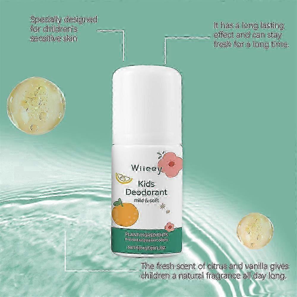 2025 1PCS Natural Deodorant For Kids & Teens Kids Whole Body 50ml Deodorant