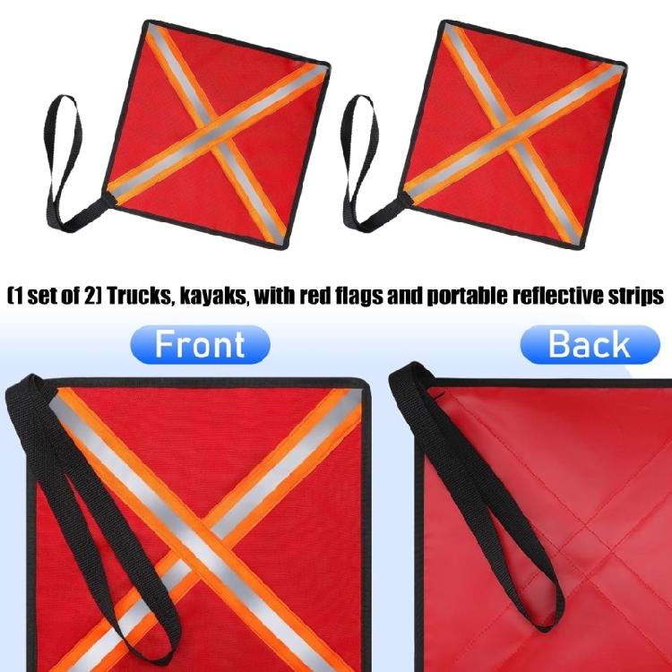2Pcs Kayak Safety Red Flag With Webbing & Reflective Strips Canoes Warning Flag Kayak Safety Travel Flag Easy to Use