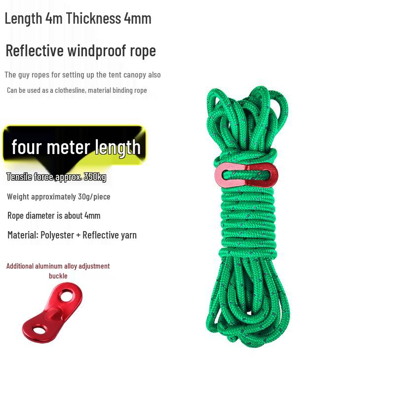 Reflective Wind Rope for Camping Tents - 4mm & 6mm Guy Rope