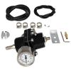 Aluminum Universal Adjustable Fuel Pressure Regulator + Gauge+ Fitting Kit Black