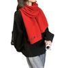 Popular green high-value scarf women's winter Korean version versatile student couple thickened warm knitted ins scarf