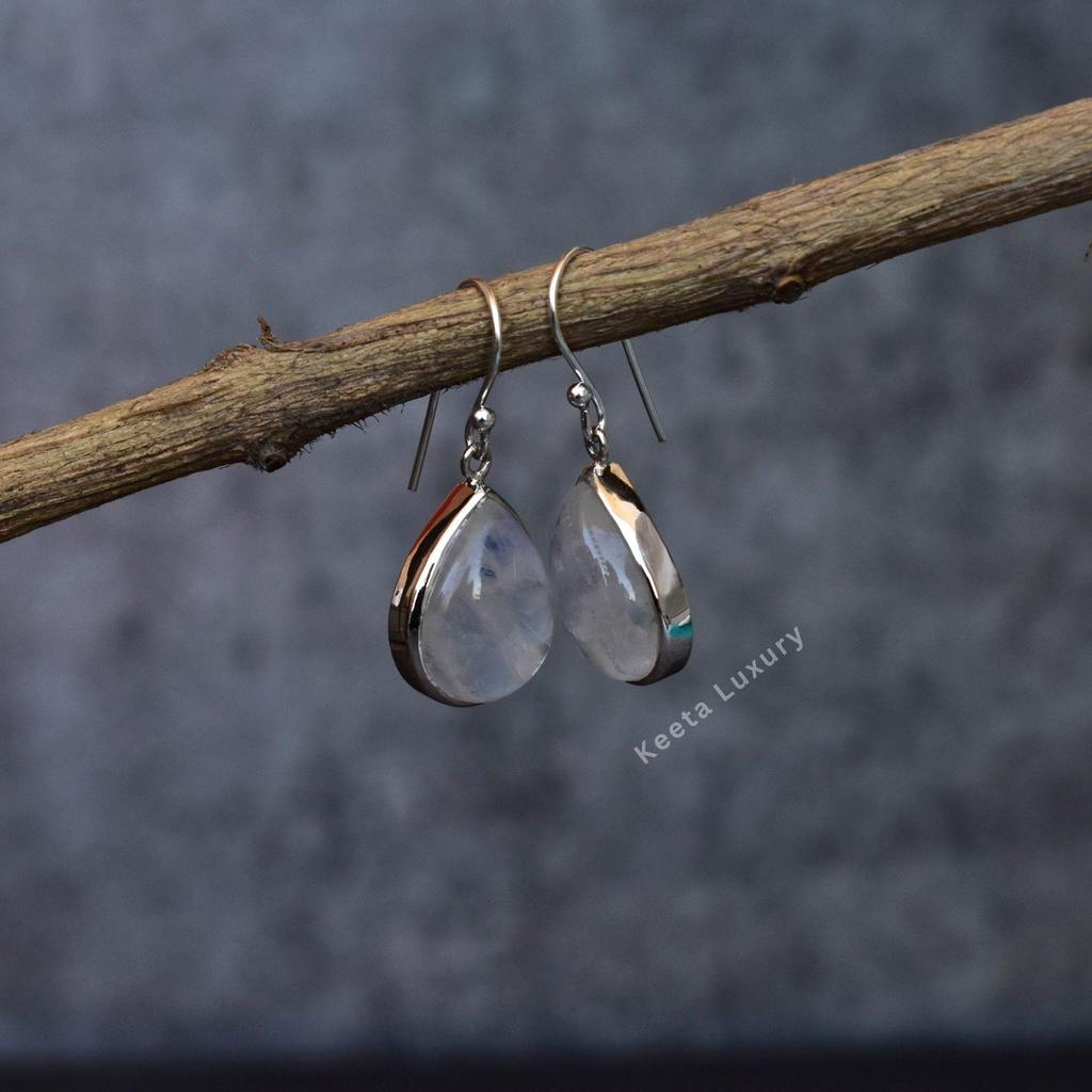 Moonstone Earrings Sterling Silver Teardrop June Birthstone Earrings, Pear Shaped Earrings, Bridesmaid Earrings, Wedding , Christmas Gift