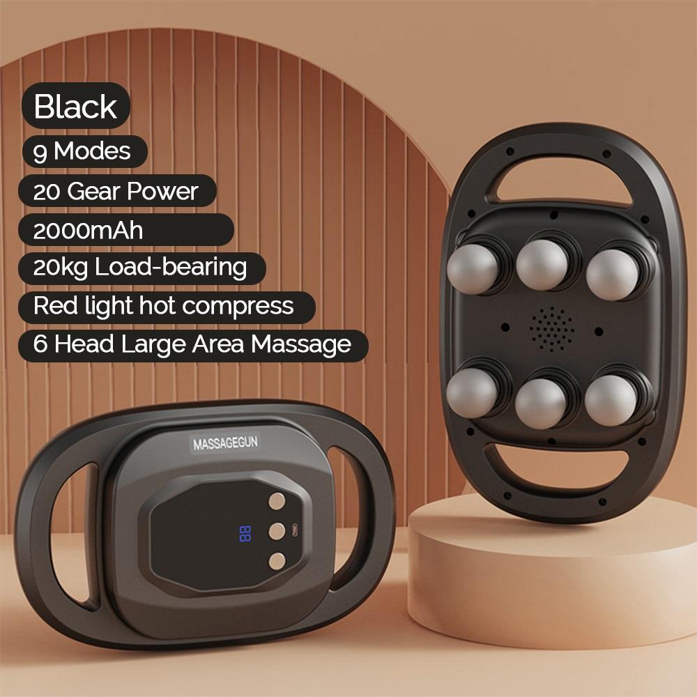 Six-head Fascia Gun Wireless Waist and Back Massager High-Frequency Vibration Body Relaxation Massager Shoulder Calf Massage Gun