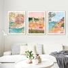 Santorini Lemon Coffee Flowers Abstract Landscape Posters and Prints Wall Art Canvas Painting Pictures For Living Room Home Deco