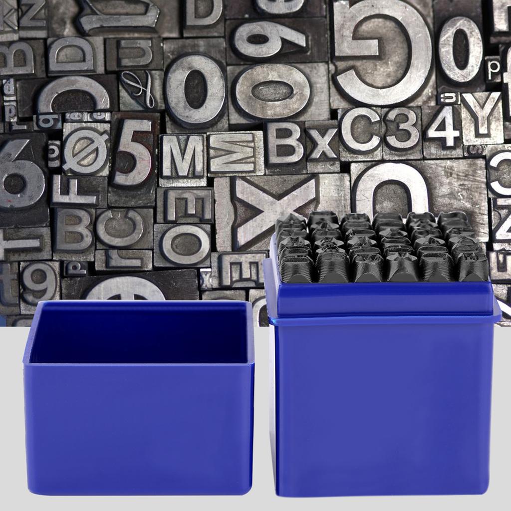 36pcs 6mm Carbon Steel Number Capital Letter Stamp Punch Set for Metal Wood Leather Plastic