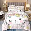 3D Geprint Schattige Kitten Huisdier Kat Beddengoed Set Marie Kitty Kat Dekbedovertrek voor Meisjes Jongens Cadeau Kinderkamer Decoratie Twin Queen