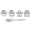 4PCS Heart Round Flower Poached Egg Cooker PP Boiled Egg Maker Egg Poacher Cup  Breakfast Cooking
