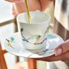 Japanese Children's Gaiwan Tea Set: Bird Bone China Cup, Chopsticks, and Spoon