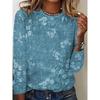 Women's T shirt Long Sleeve Casual Print Regular Tops Daily Blue Green Khaki Spring Fall Prefall