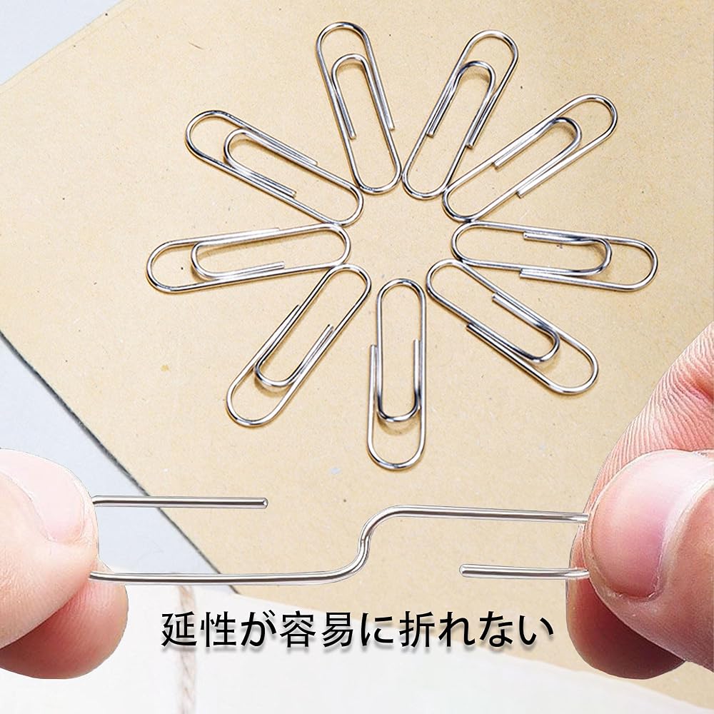 FACETHALO Nickel-Plated Paper Clips 500pcs 29mm Durable for Document Organization