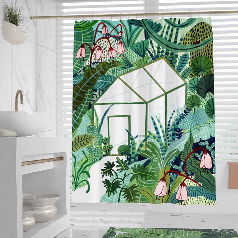 

LISM Mediterranean Style Drill-Free Shower Curtain