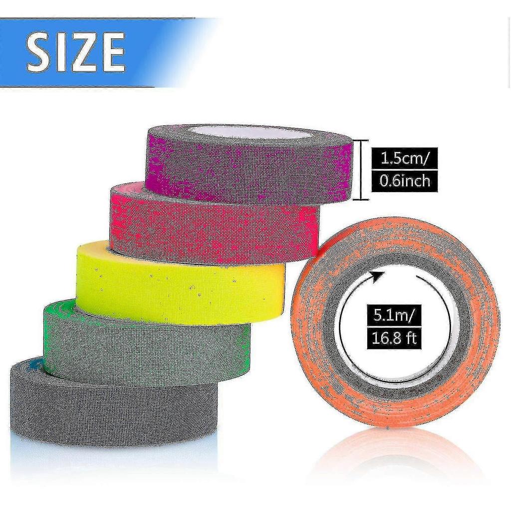 6 Colors Neon Gaffer Cloth Tape, Fluorescent Uv Blacklight Glow In The Dark Tape For Uv Party 15mm*5m - Ri