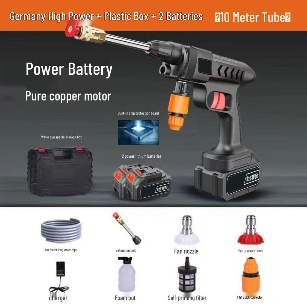 Cordless Rechargeable High-Power Pressure Washer for Home and Car Cleaning
