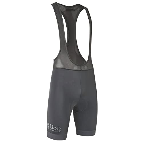 Cycling Bib Shorts with Gray Logo and Standard Pad