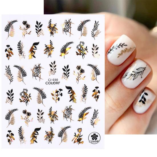 Manicure Decal Easy To Apply Lightweight Paper Black Bronzing Manicure Sticker Decal for
