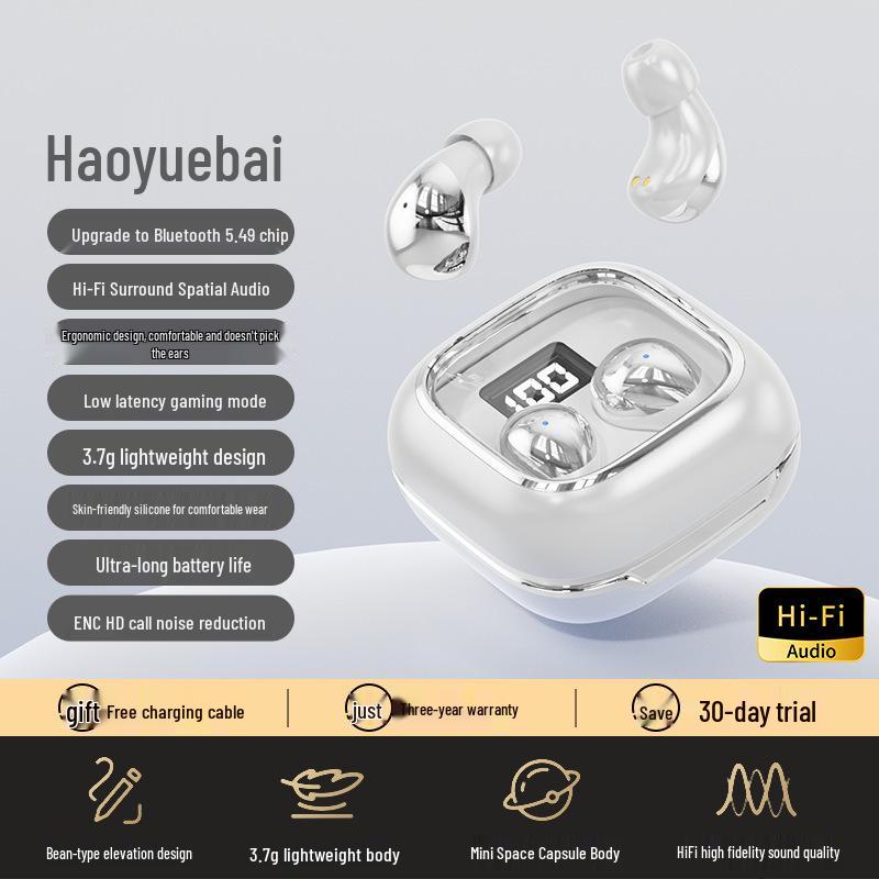 Popular Mini Wireless In-Ear Bluetooth Earphones: Sleep-Friendly, Noise Cancelling, Invisible, Long-Wear, Comfortable for Students