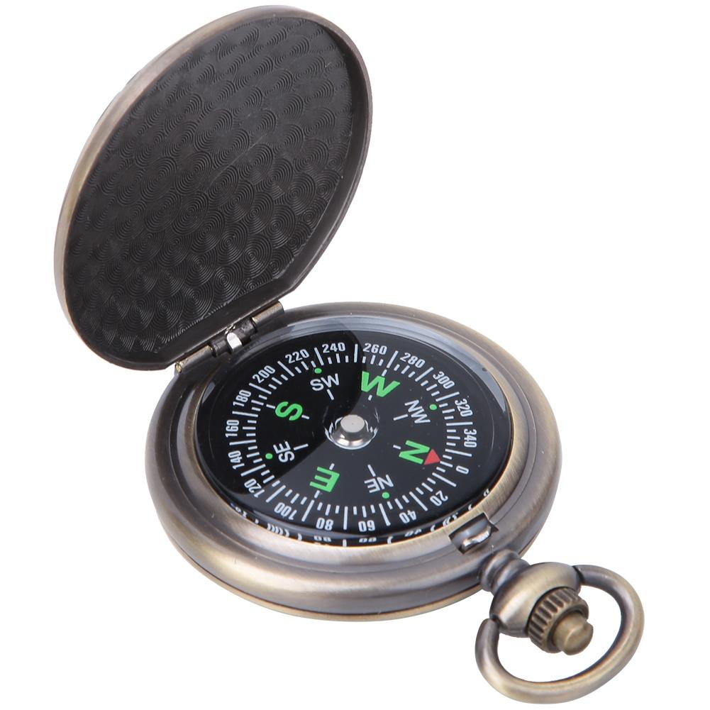 J35A Vintage Portable Zinc Alloy Flip open Pocket Watch Compass for Outdoor Navigation Tools