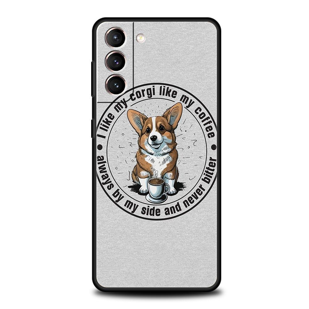 Cute Corgi Dog Phone Case for Samsung Galaxy S26 S25 S24 S23 S22 S20 S21 FE Ultra S25 Edge Plus 5G Soft TPU Cover Fundas Capas