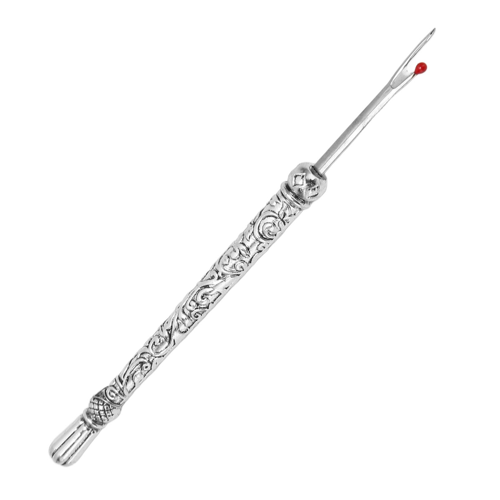 Retro Naad   Verfijnd Patroon Antislip Handvat Multifunctionele Naad Draadknipper Naaigereedschap Zilver white