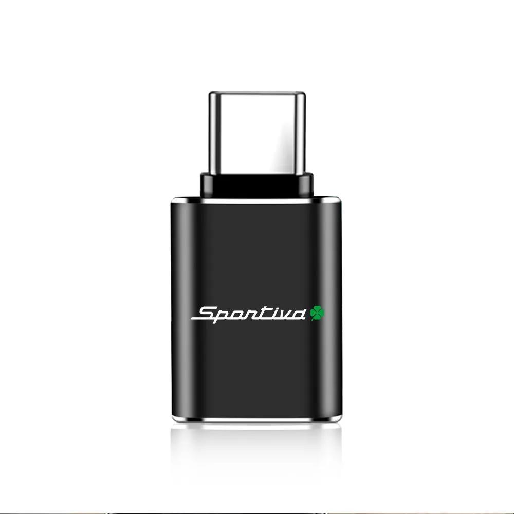 For Alfa Romeo ReQHub Caps 1pc Fast Charging Adapters Rear Socket TypeC To USB Car Play Adapter Accessories For Alfa Romeo 159 Giulietta 147 Stelv