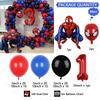 96pcs Kids Birthday Red Blue Balloons Garland Arch Kit For Party Decors Age 1-9th Spiderman 3D Marvel Foil Balloons Air Globos