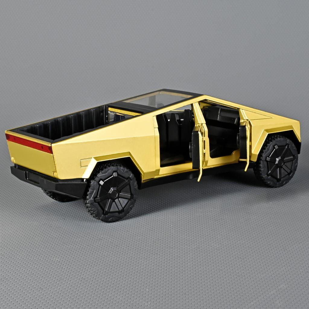 1/32 Tesla Cybertruck Toys Diecast Model Car Alloy Metal Pickup Truck Colorful Indoor Desktop Display Collection Game for Children Boy