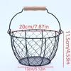 Egg Basket Round Metal Wire Basket With Handle Multipurpose Food Storage Organizer Fruit Vegetable Holder For Kitchen Picnic