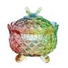 Colorful Handcraft Glass Storage Jar for Treats Home Organization Display P9YB