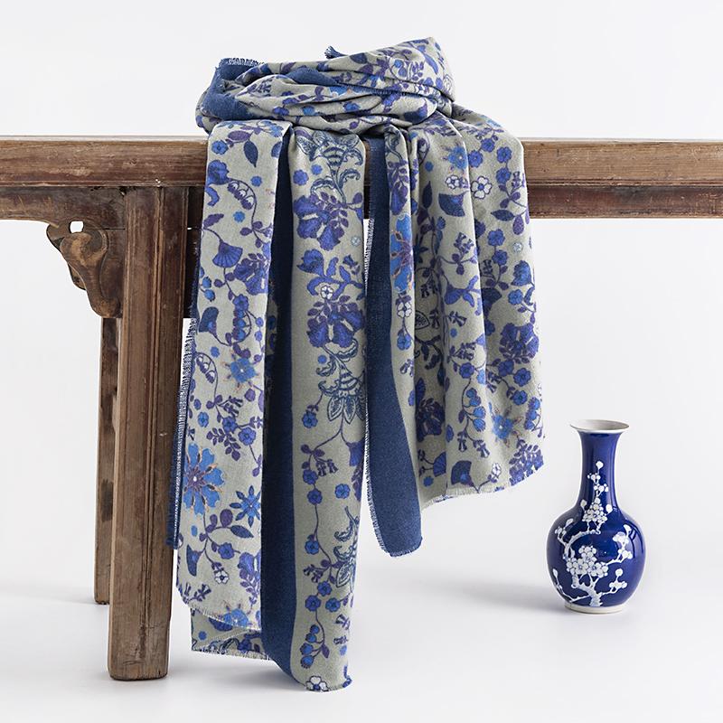 Kvinner Vinterskjerf Paisley Print Cashmere Pashmina Sjal Wraps Hijab sjal og Wraps Echarpe Skjerf for kvinner Luksusmerke