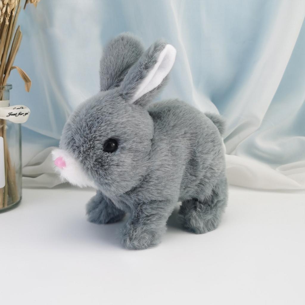 Electric Plush White Rabbits Toy Fluffy Educational Interactive Bunny Toys Suitable for Haunted House Decoration