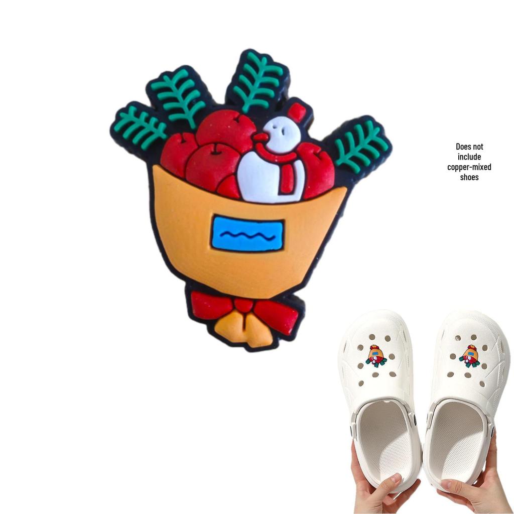 Detachable Christmas Shoe Buckle: PVC Flower Decoration for Hole Shoes