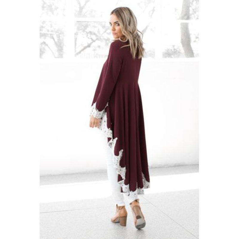 Womens Long Sleeve Lace Ruffles Asymmetrical Casual Tops Shirt Blouse Mini Dress Perfect For Every Occasion And Season