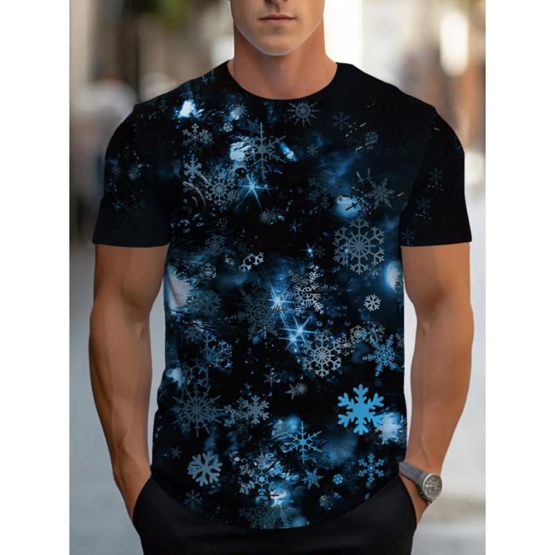 T-shirt da uomo a maniche corte con girocollo e stampa 3D, taglie forti, T-shirt casual estiva