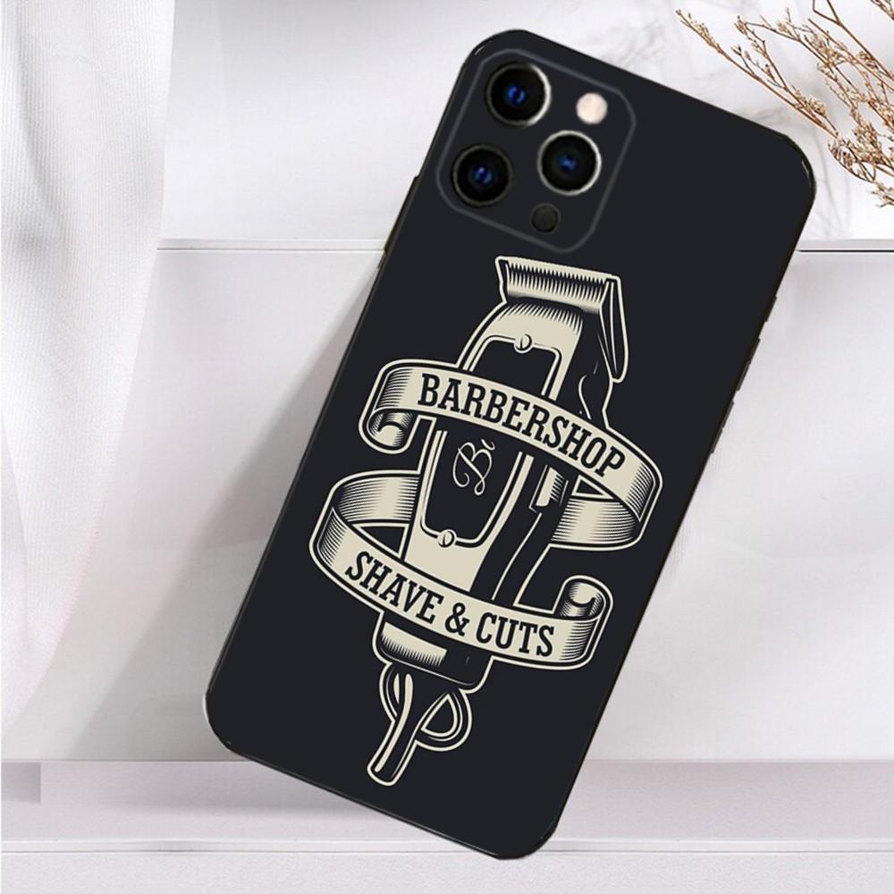 Hair Stylist Salon Barber Phone Case For iPhone 16,15,14,13,12,11 Plus,Pro Max,XS,X,XR,SE,Mini,8,7 Soft Silicone Black Cover
