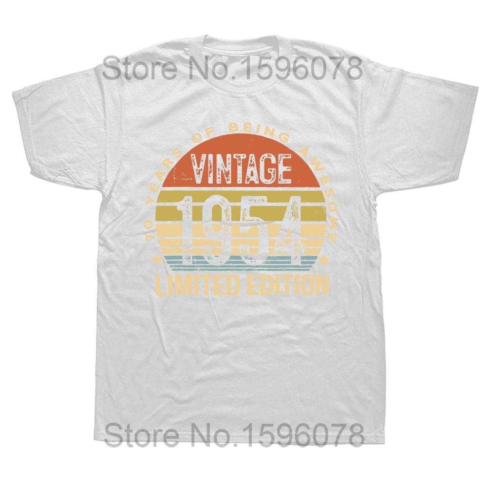 

70 Year Old Gifts Vintage 1954 Limited Edition 70th Birthday Tee Tops Round Neck Short-Sleeve Fashion Tshirt Clothing T-shirts S