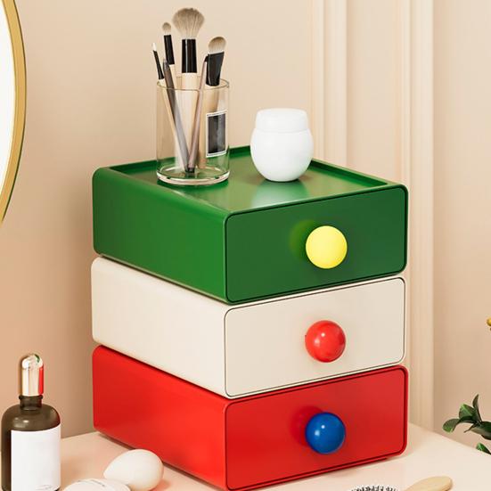 1/3Pcs Large Capacity Desk Organizer Boxes Multipurpose Waterproof Dust-proof Stackable Drawer Storage Boxes