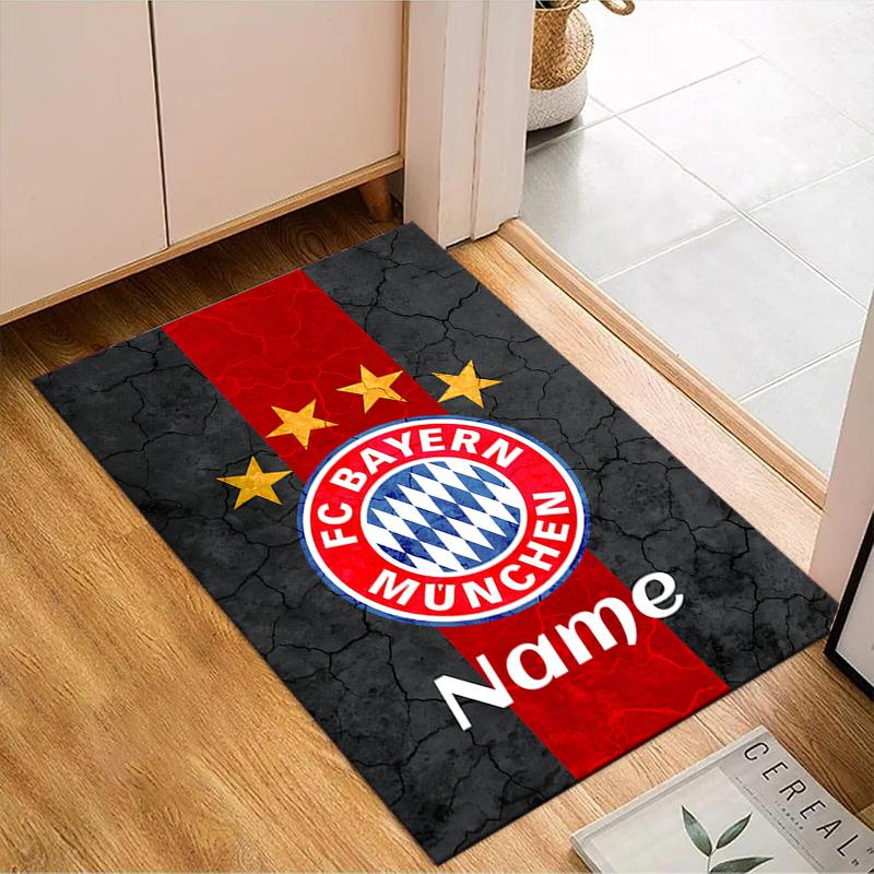 Custom Name Bayern Crest Rug Game Carpet, Floor Mat for Bedroom Living Room Entryway Rug, Home Decor Idea Gift for Christmas birthday