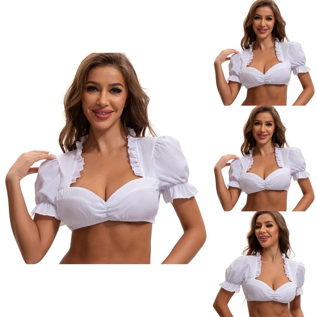 The Munich Oktoberfest Costume White Polyester Traditional Dress For Women