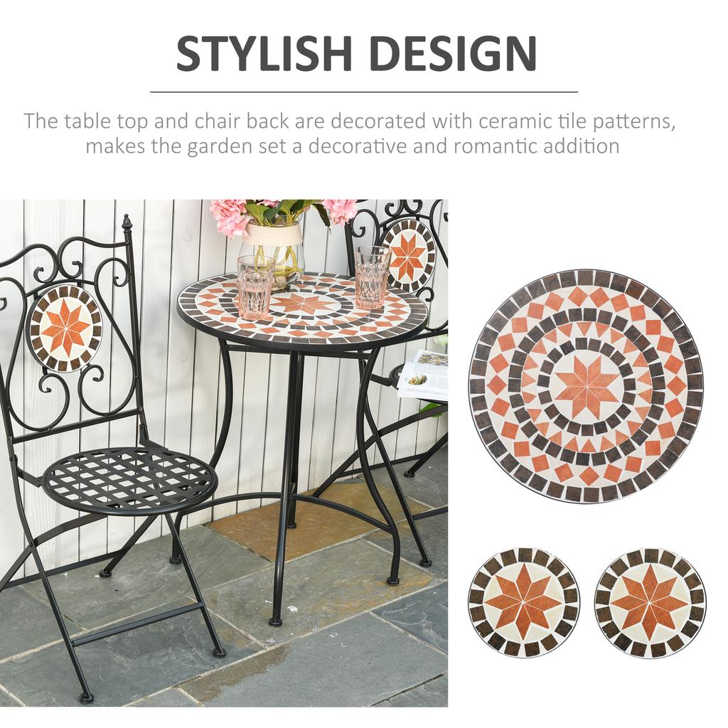 Dreiteiliges Mosaik-Bistrotisch-Set - Mehrfarbig