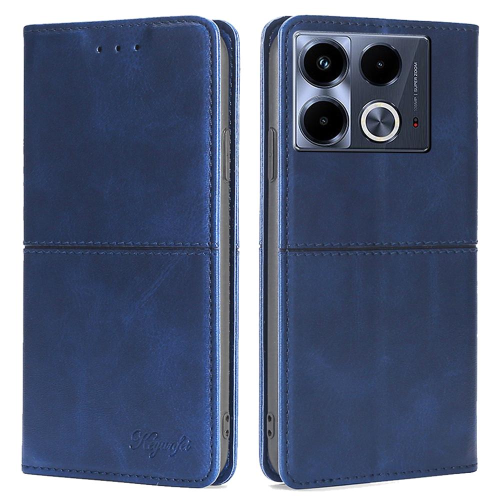 For Infinix Note 40 Case PU Leather Cowhide Texture Phone Cover Magnetic Absorption