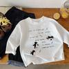 Children'S T-Shirt Spring New Korean Version Of Boys And Girls Letter Penguin Long-Sleeved Top Baby Children'S Clothing