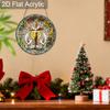 Acrylic Christian Cross with Doves and Bible Suncatcher, Stained Glass Effect Window Hanging Ornament for Religious Faith Gifts